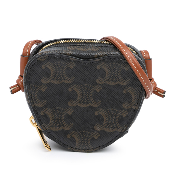 Pre-Loved Celine Micro Triomphe Coated Canvas Heart Crossbody - Picture 1 of 7